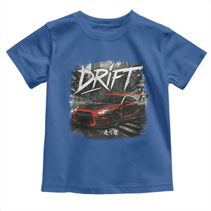 Vintage Japanese Drift Race Car Toddler T Shirt Retro Vintage JDM Tokyo Japan Drifting TS10 Royal Blue Print Your Wear