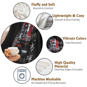 Distress JDM Drift Car Throw Blanket Distress Japanese Automotive Tuning Car TS10 Print Your Wear