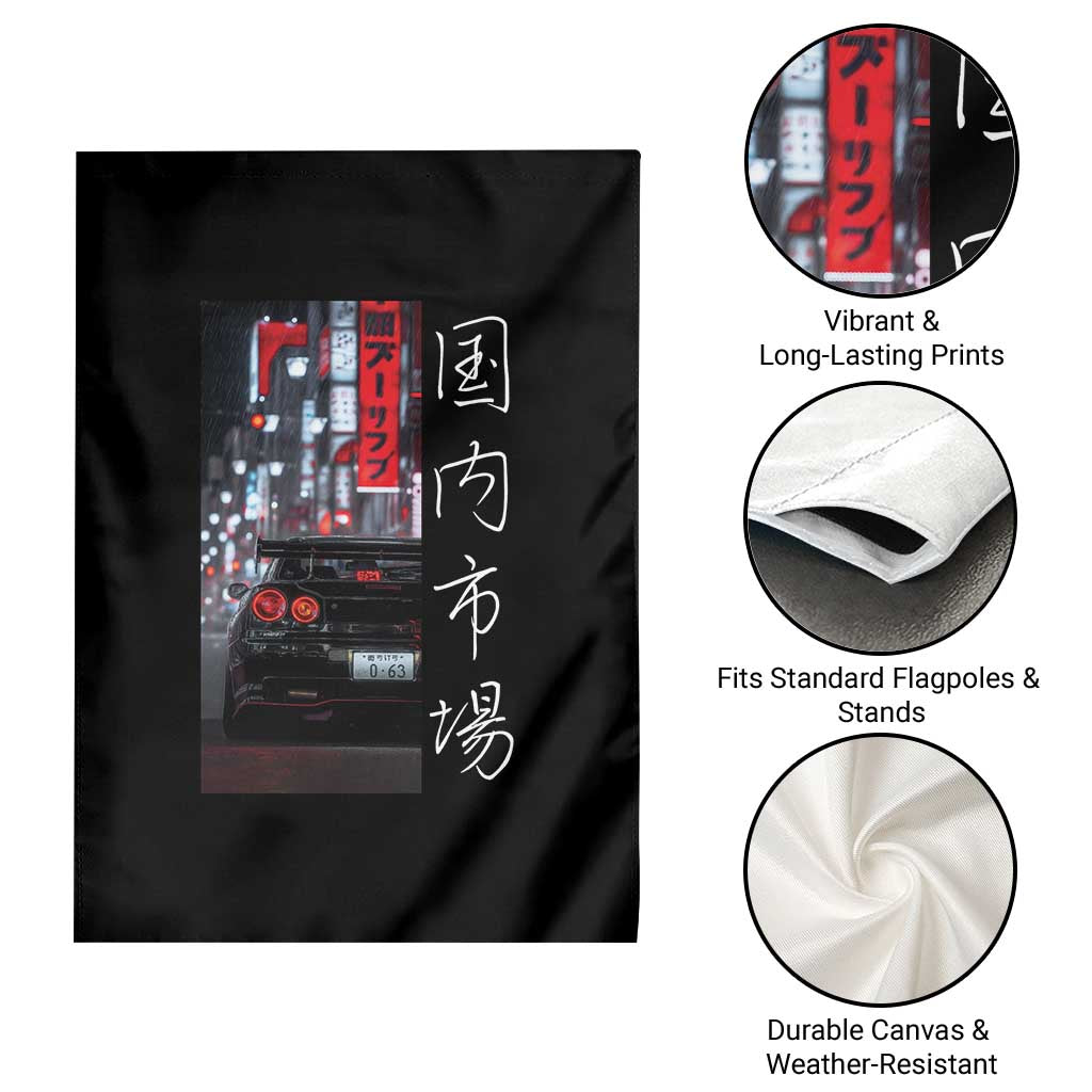 Distress JDM Drift Car Garden Flag Distress Japanese Automotive Tuning Car TS10 Print Your Wear