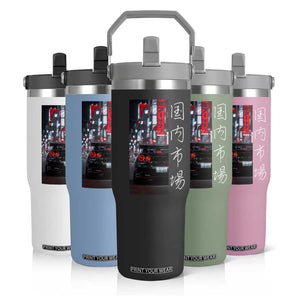 Distress JDM Drift Car Flip Straw Tumbler Distress Japanese Automotive Tuning Car TS10 Print Your Wear