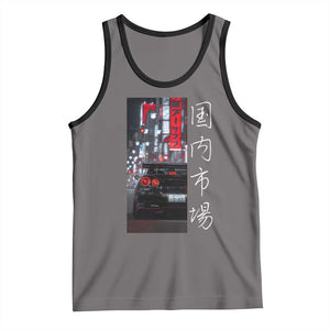 Distress JDM Drift Car Tank Top Distress Japanese Automotive Tuning Car TS10 Deep Heather Black Print Your Wear