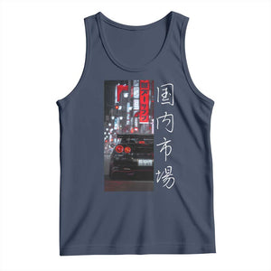 Distress JDM Drift Car Tank Top Distress Japanese Automotive Tuning Car TS10 Navy Print Your Wear