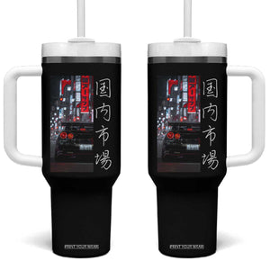 Distress JDM Drift Car Tumbler With Handle Distress Japanese Automotive Tuning Car TS10 One Size: 40 oz Black Print Your Wear