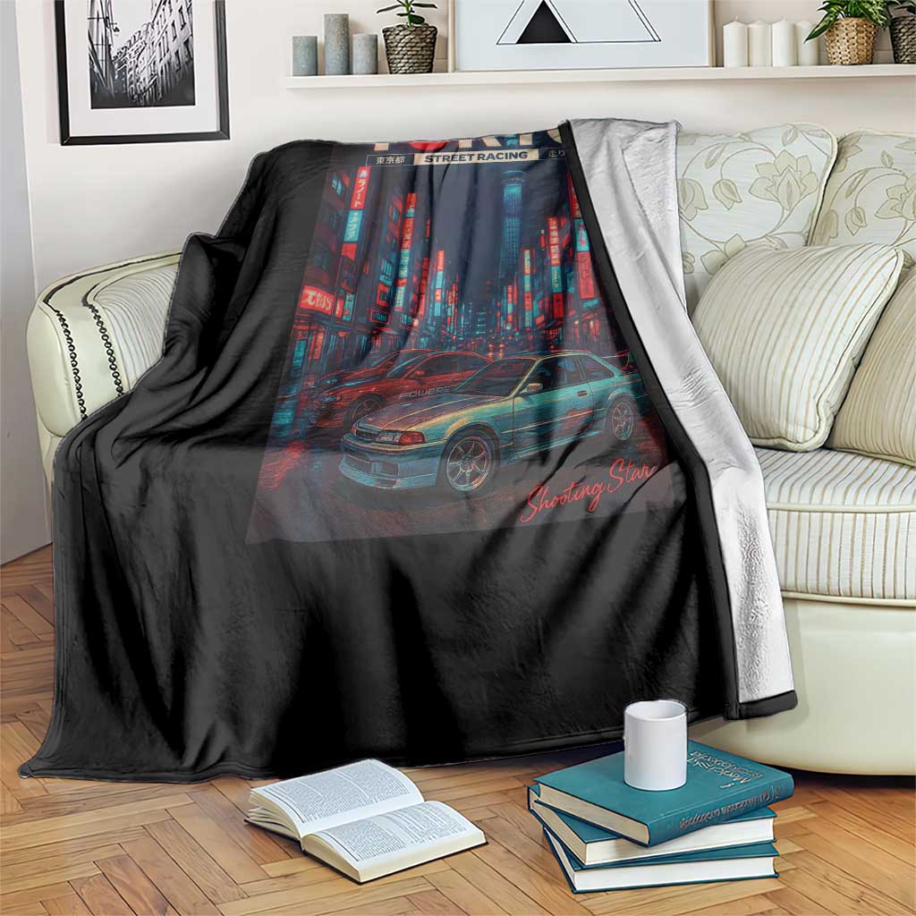 Distress JDM Tokyo Japan Drift Race Car Throw Blanket Retro Vintage Japanese Graphic TS10 Print Your Wear