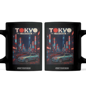 Distress JDM Tokyo Japan Drift Race Car Coffee Mug Retro Vintage Japanese Graphic TS10 Black Print Your Wear