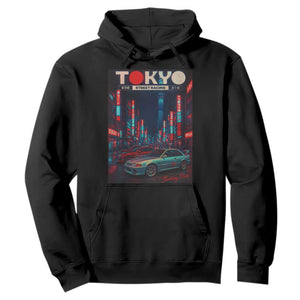 Distress JDM Tokyo Japan Drift Race Car Hoodie Retro Vintage Japanese Graphic TS10 Black Print Your Wear