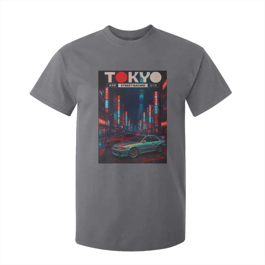Distress JDM Tokyo Japan Drift Race Car T Shirt For Kid Retro Vintage Japanese Graphic TS10 Charcoal Print Your Wear