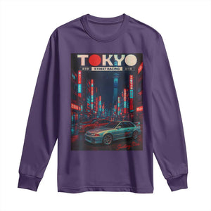 Distress JDM Tokyo Japan Drift Race Car Long Sleeve Shirt Retro Vintage Japanese Graphic TS10 Purple Print Your Wear