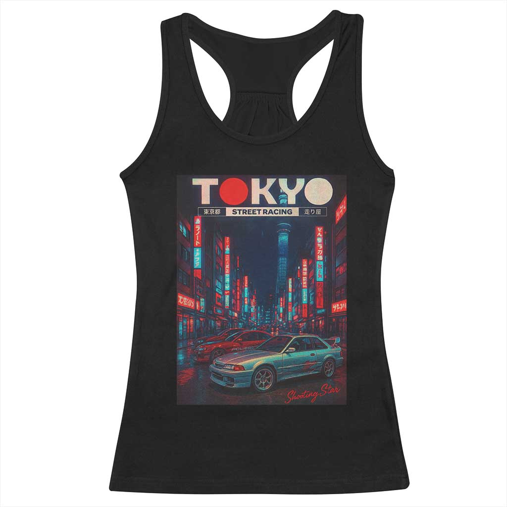 Distress JDM Tokyo Japan Drift Race Car Racerback Tank Top Retro Vintage Japanese Graphic TS10 Black Print Your Wear