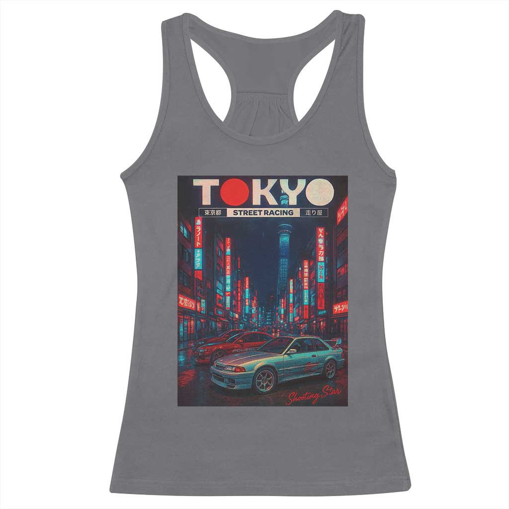 Distress JDM Tokyo Japan Drift Race Car Racerback Tank Top Retro Vintage Japanese Graphic TS10 Charcoal Print Your Wear