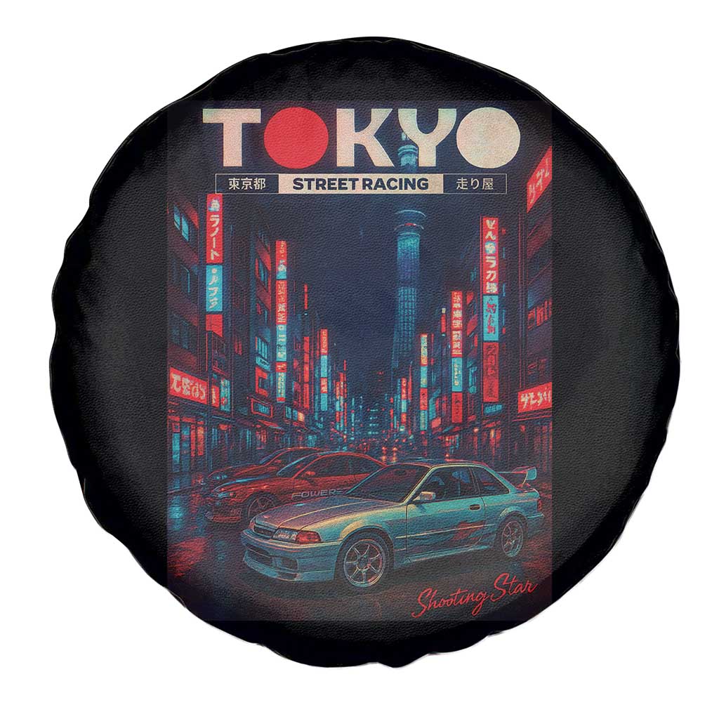 Distress JDM Tokyo Japan Drift Race Car Spare Tire Cover Retro Vintage Japanese Graphic TS10 Print Your Wear