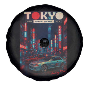 Distress JDM Tokyo Japan Drift Race Car Spare Tire Cover Retro Vintage Japanese Graphic TS10 Print Your Wear