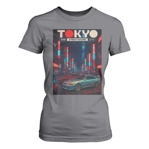 Distress JDM Tokyo Japan Drift Race Car T Shirt For Women Retro Vintage Japanese Graphic TS10 Charcoal Print Your Wear