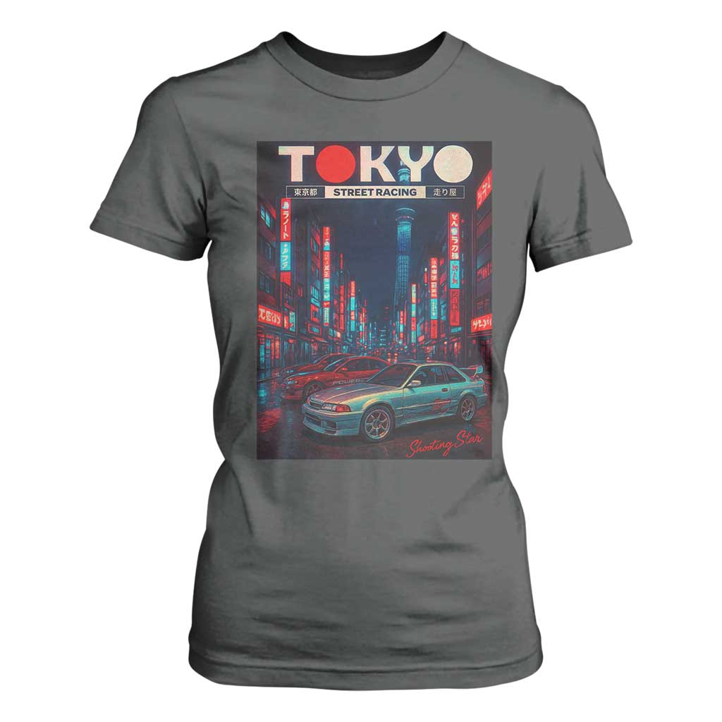 Distress JDM Tokyo Japan Drift Race Car T Shirt For Women Retro Vintage Japanese Graphic TS10 Dark Heather Print Your Wear
