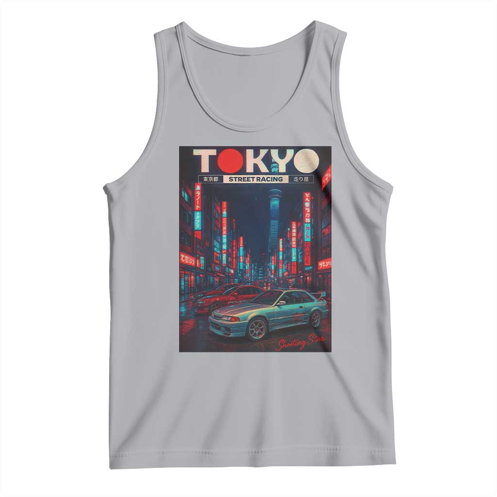 Distress JDM Tokyo Japan Drift Race Car Tank Top Retro Vintage Japanese Graphic TS10 Athletic Heather Print Your Wear