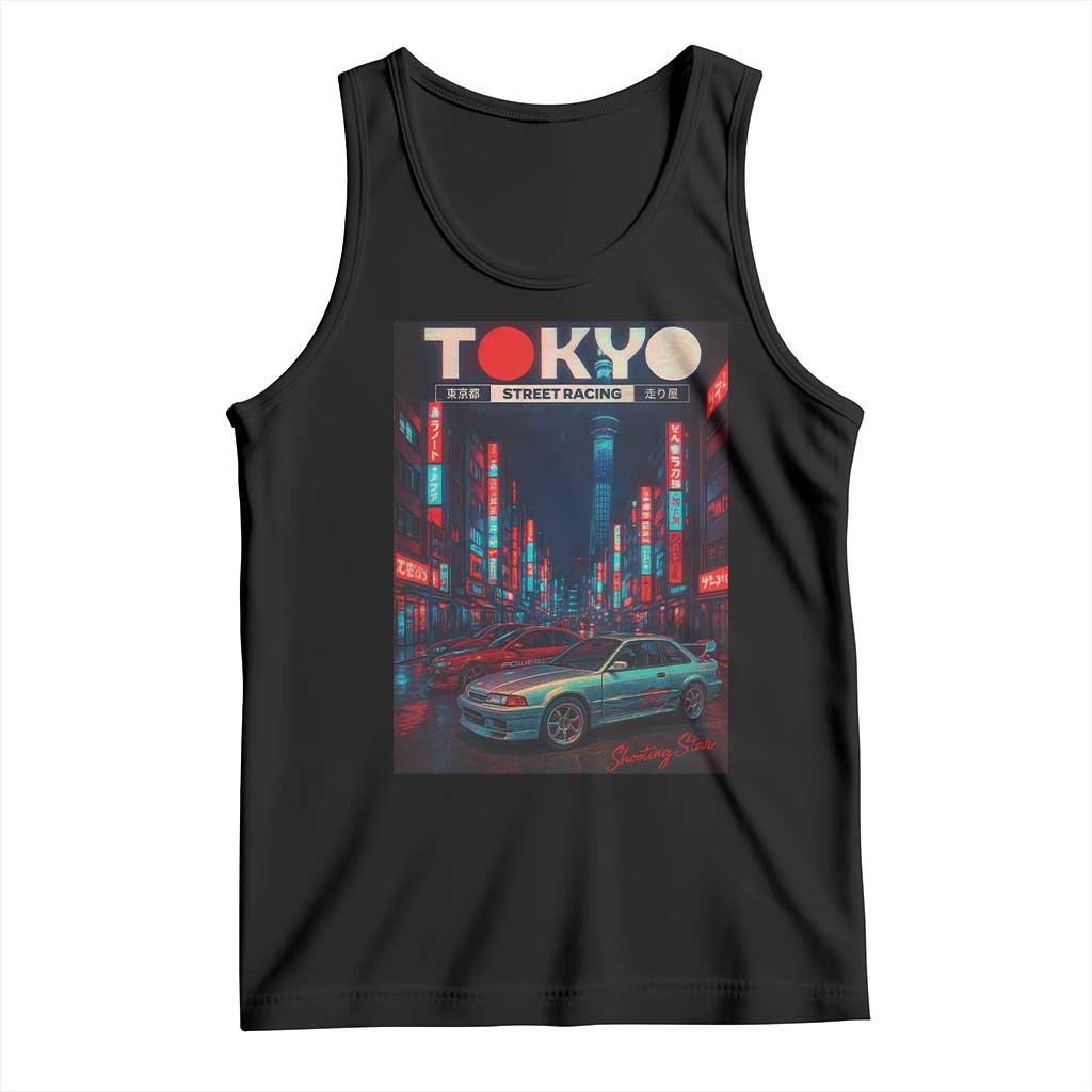 Distress JDM Tokyo Japan Drift Race Car Tank Top Retro Vintage Japanese Graphic TS10 Black Print Your Wear