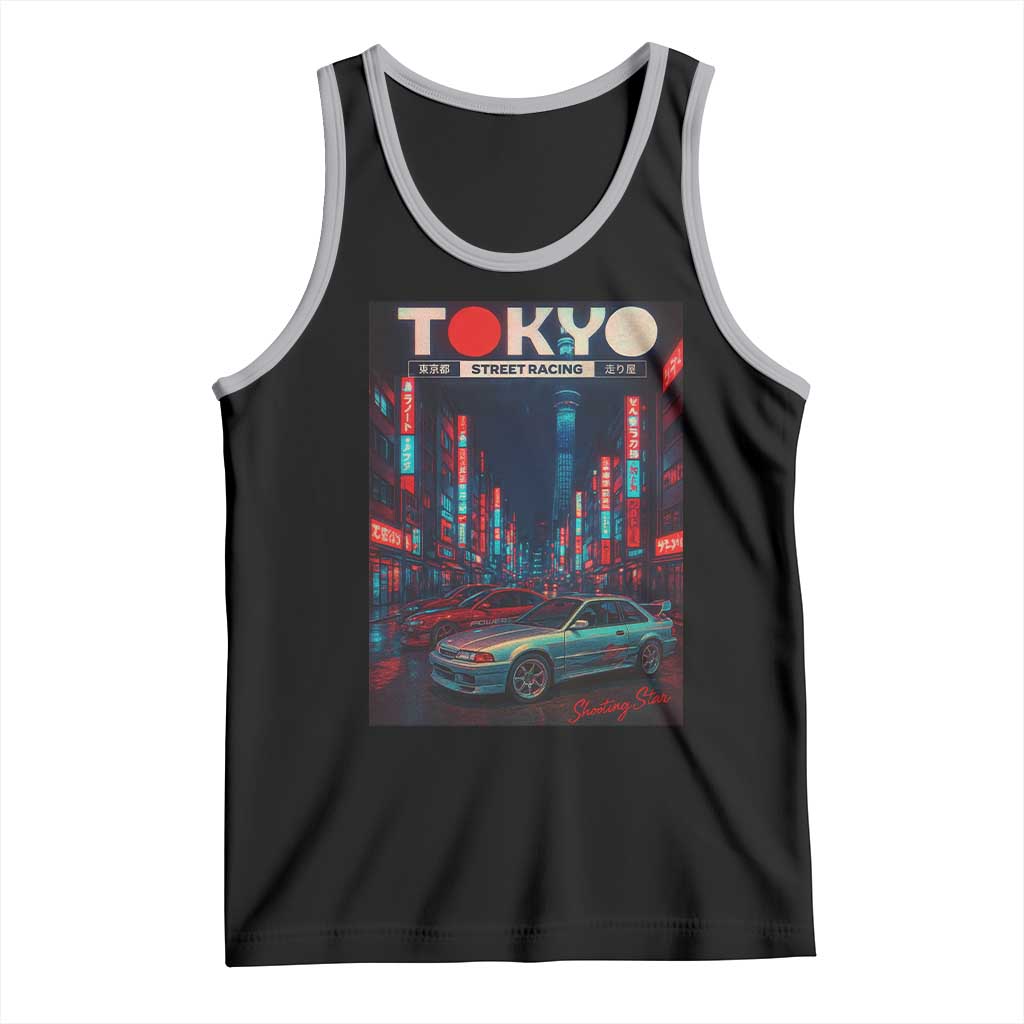 Distress JDM Tokyo Japan Drift Race Car Tank Top Retro Vintage Japanese Graphic TS10 Black Athletic Heather Print Your Wear