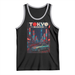 Distress JDM Tokyo Japan Drift Race Car Tank Top Retro Vintage Japanese Graphic TS10 Black Athletic Heather Print Your Wear