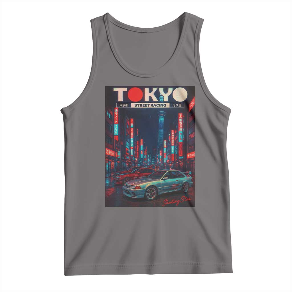 Distress JDM Tokyo Japan Drift Race Car Tank Top Retro Vintage Japanese Graphic TS10 Deep Heather Print Your Wear