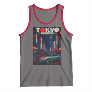 Distress JDM Tokyo Japan Drift Race Car Tank Top Retro Vintage Japanese Graphic TS10 Deep Heather Red Print Your Wear