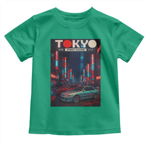 Distress JDM Tokyo Japan Drift Race Car Toddler T Shirt Retro Vintage Japanese Graphic TS10 Irish Green Print Your Wear