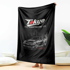 Retro JDM Drift Car Throw Blanket Japanese Tokyo Japan Drifting Race Car TS10 Print Your Wear
