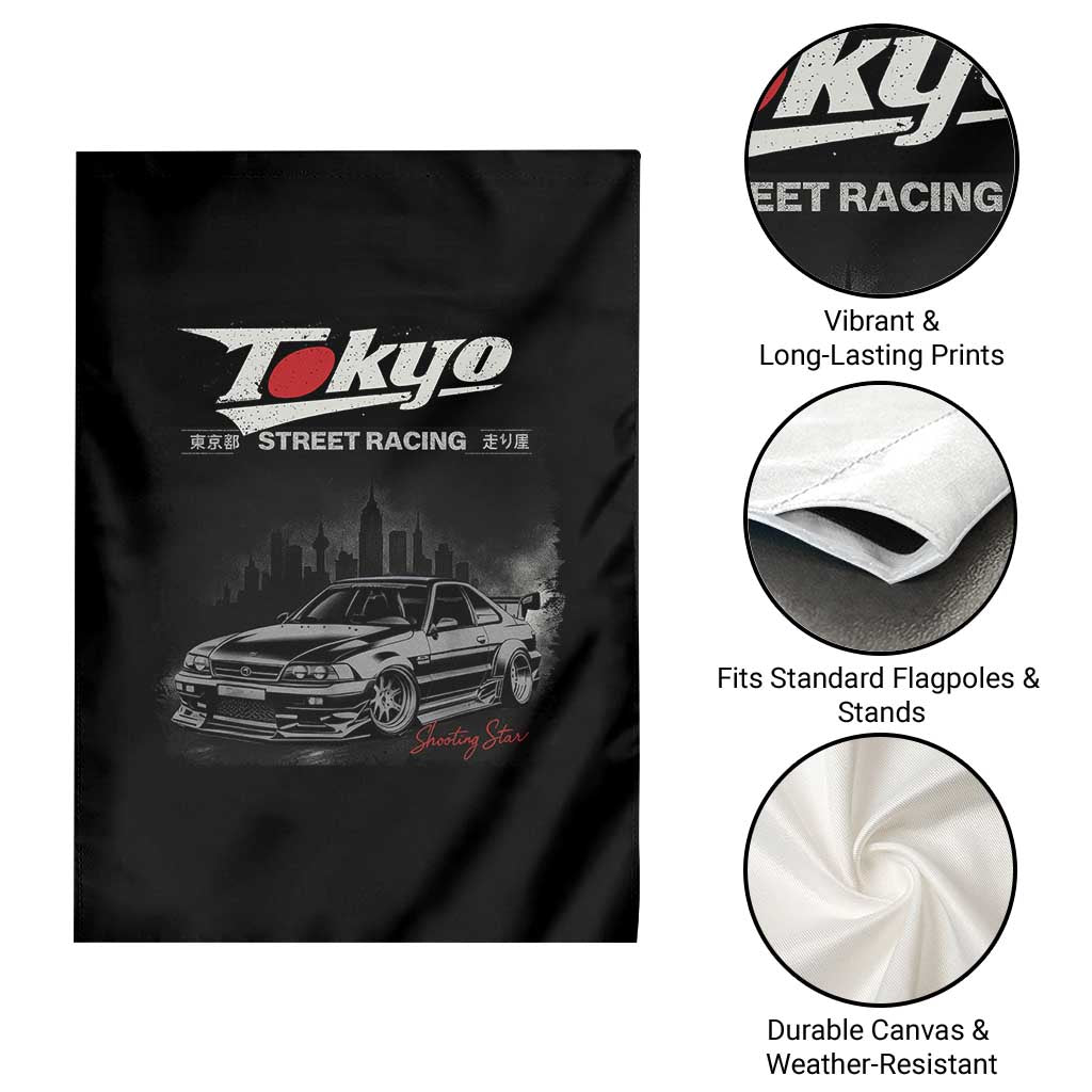 Retro JDM Drift Car Garden Flag Japanese Tokyo Japan Drifting Race Car TS10 Print Your Wear