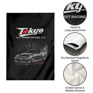 Retro JDM Drift Car Garden Flag Japanese Tokyo Japan Drifting Race Car TS10 Print Your Wear