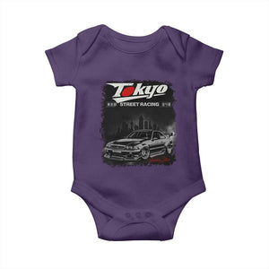 Retro JDM Drift Car Baby Onesie - Japanese Tokyo Japan Drifting Race Car Humor Baby Bodysuit TS10 Purple Print Your Wear