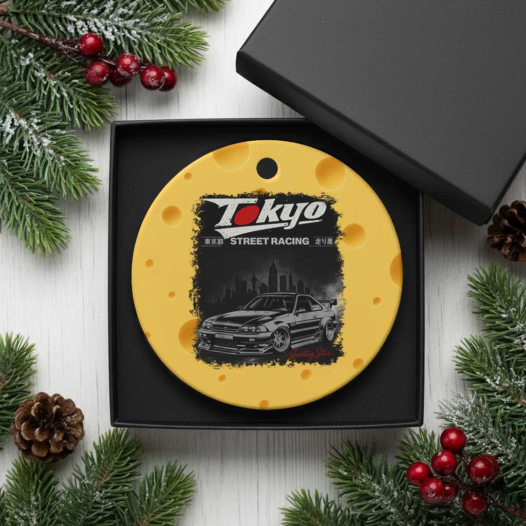 Retro JDM Drift Car Ceramic Ornament Japanese Tokyo Japan Drifting Race Car TS10 1pc Yellow Cheese Print Your Wear