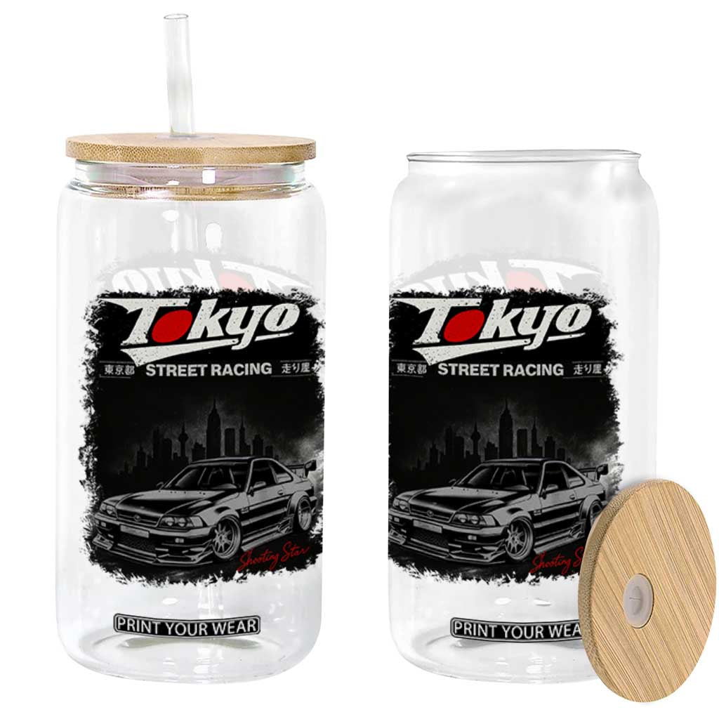 Retro JDM Drift Car Glass Can Japanese Tokyo Japan Drifting Race Car TS10 Print Your Wear