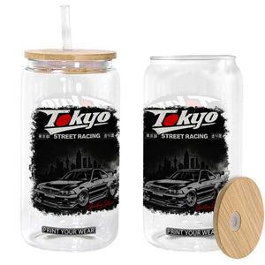 Retro JDM Drift Car Glass Can Japanese Tokyo Japan Drifting Race Car TS10 Print Your Wear
