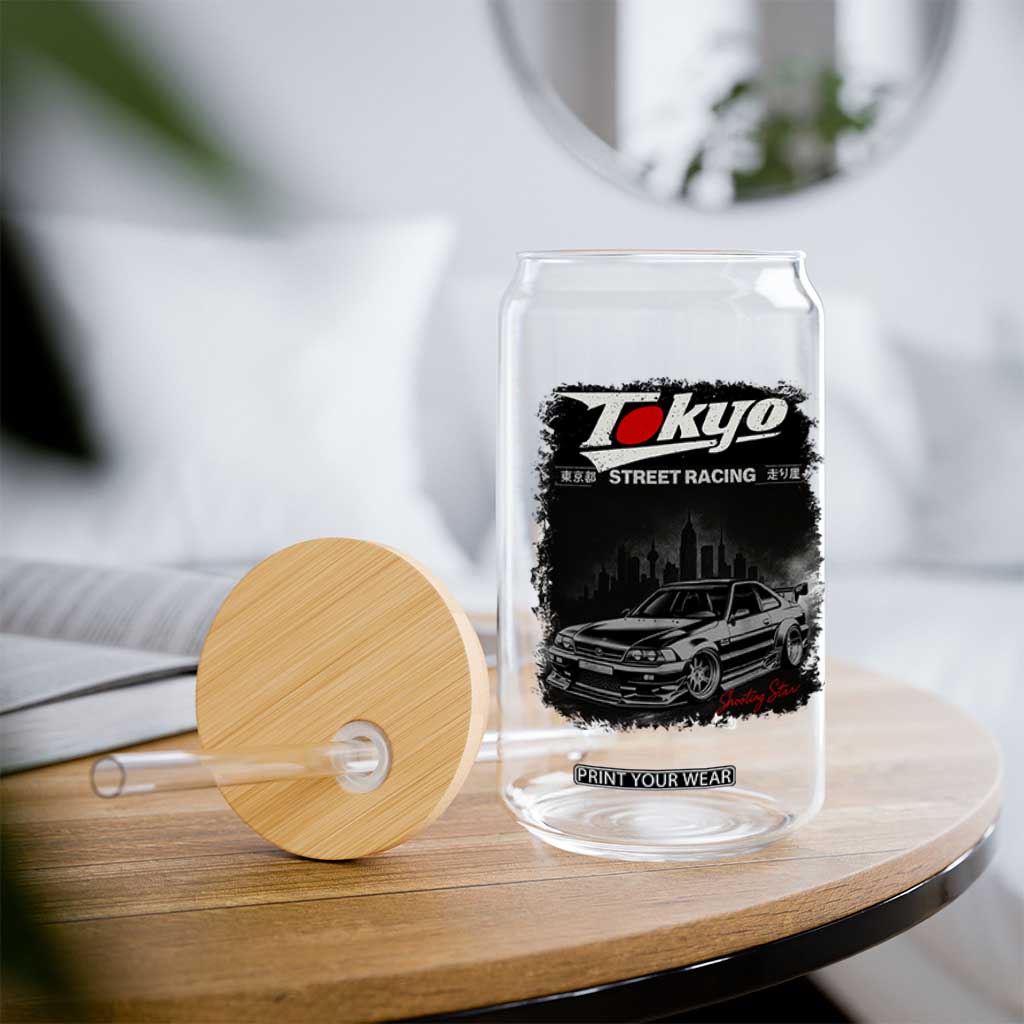 Retro JDM Drift Car Glass Can Japanese Tokyo Japan Drifting Race Car TS10 Print Your Wear