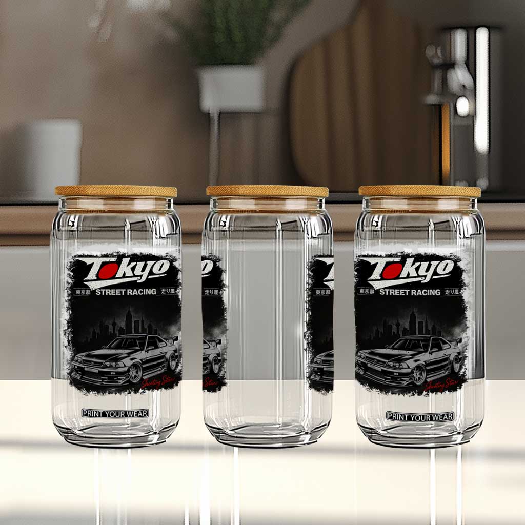 Retro JDM Drift Car Glass Can Japanese Tokyo Japan Drifting Race Car TS10 Print Your Wear