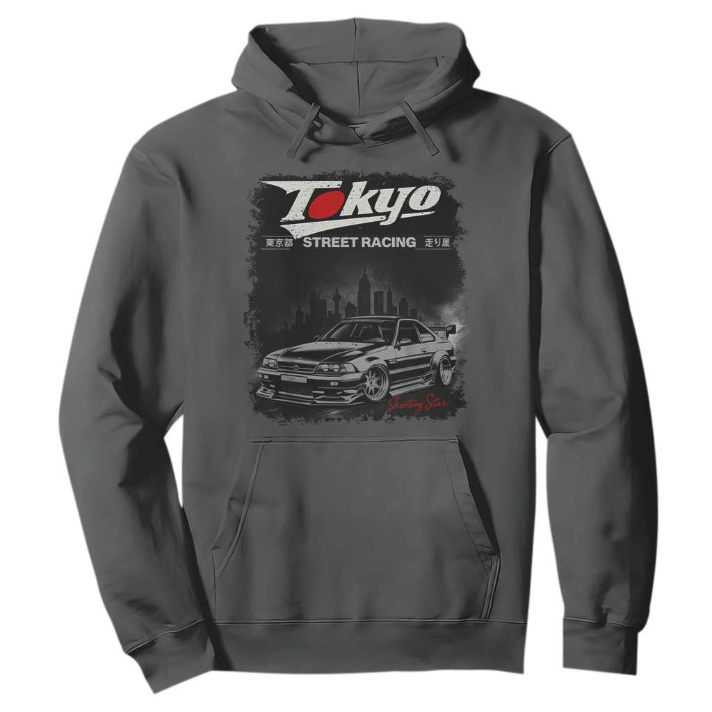 Retro JDM Drift Car Hoodie Japanese Tokyo Japan Drifting Race Car TS10 Dark Heather Print Your Wear