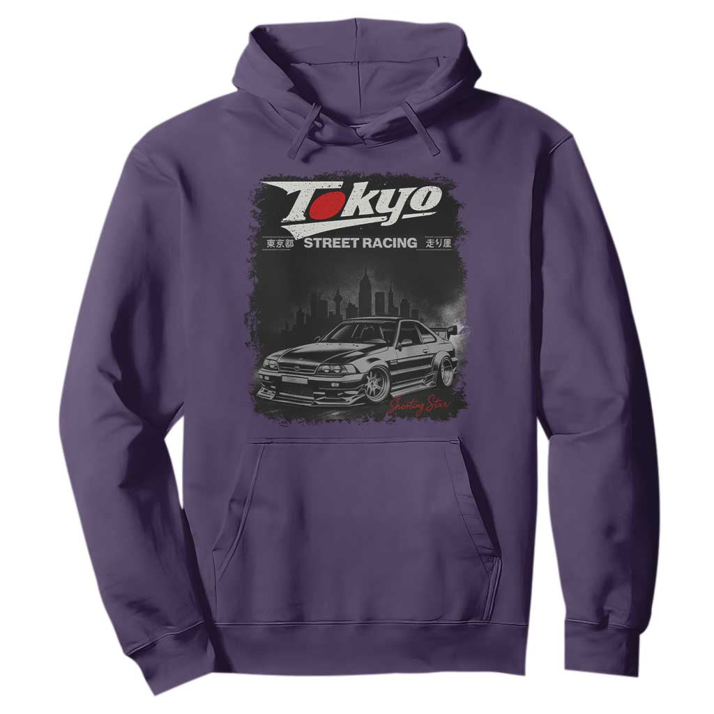 Retro JDM Drift Car Hoodie Japanese Tokyo Japan Drifting Race Car TS10 Purple Print Your Wear