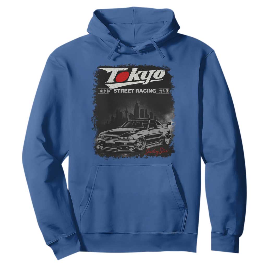 Retro JDM Drift Car Hoodie Japanese Tokyo Japan Drifting Race Car TS10 Royal Blue Print Your Wear