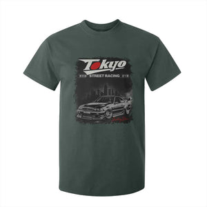 Retro JDM Drift Car T Shirt For Kid Japanese Tokyo Japan Drifting Race Car TS10 Dark Forest Green Print Your Wear