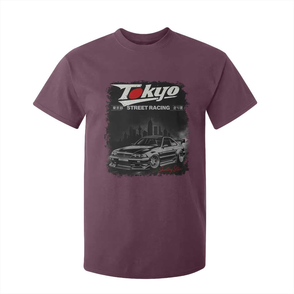 Retro JDM Drift Car T Shirt For Kid Japanese Tokyo Japan Drifting Race Car TS10 Maroon Print Your Wear