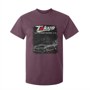 Retro JDM Drift Car T Shirt For Kid Japanese Tokyo Japan Drifting Race Car TS10 Maroon Print Your Wear