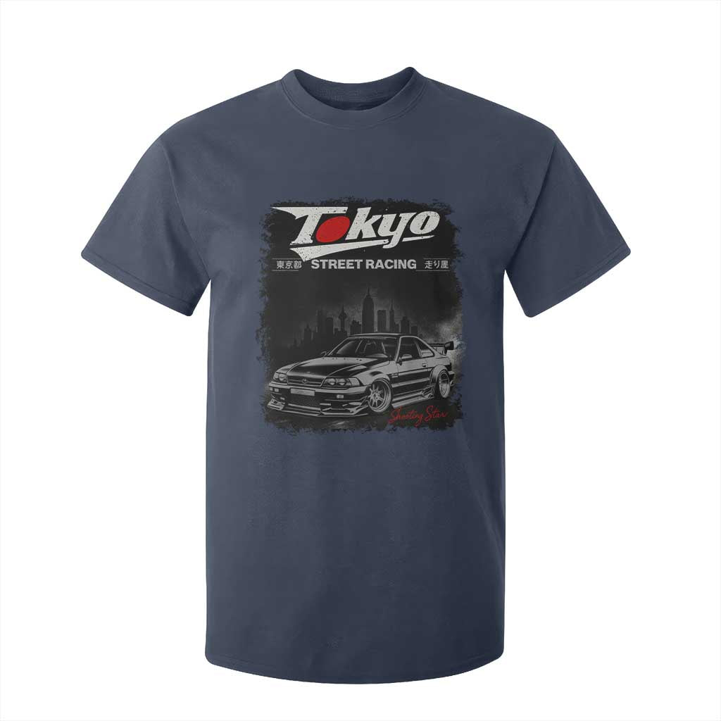 Retro JDM Drift Car T Shirt For Kid Japanese Tokyo Japan Drifting Race Car TS10 Navy Print Your Wear