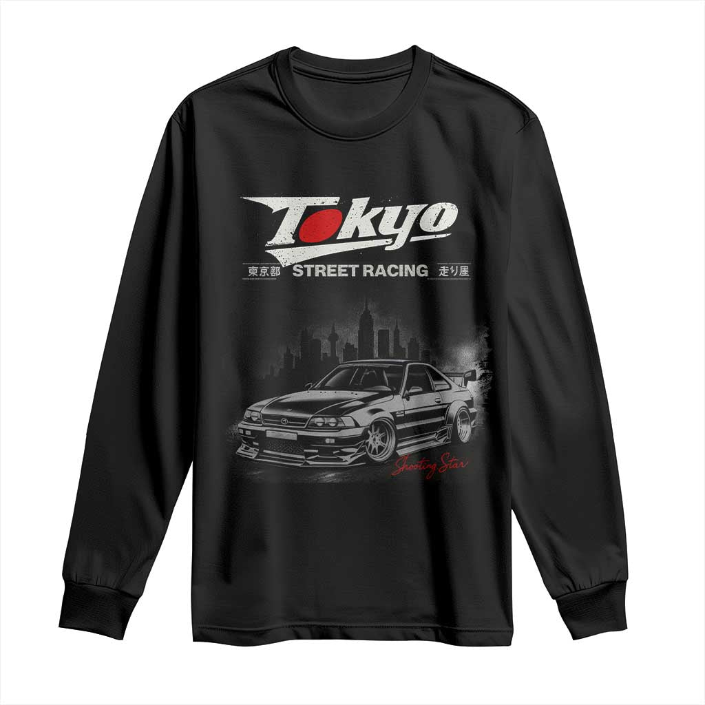 Retro JDM Drift Car Long Sleeve Shirt Japanese Tokyo Japan Drifting Race Car TS10 Black Print Your Wear