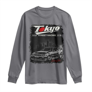 Retro JDM Drift Car Long Sleeve Shirt Japanese Tokyo Japan Drifting Race Car TS10 Charcoal Print Your Wear