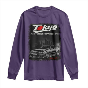 Retro JDM Drift Car Long Sleeve Shirt Japanese Tokyo Japan Drifting Race Car TS10 Purple Print Your Wear