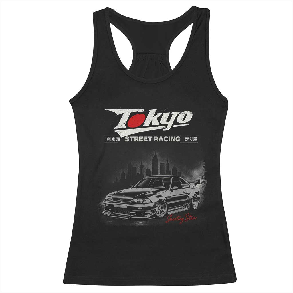 Retro JDM Drift Car Racerback Tank Top Japanese Tokyo Japan Drifting Race Car TS10 Black Print Your Wear