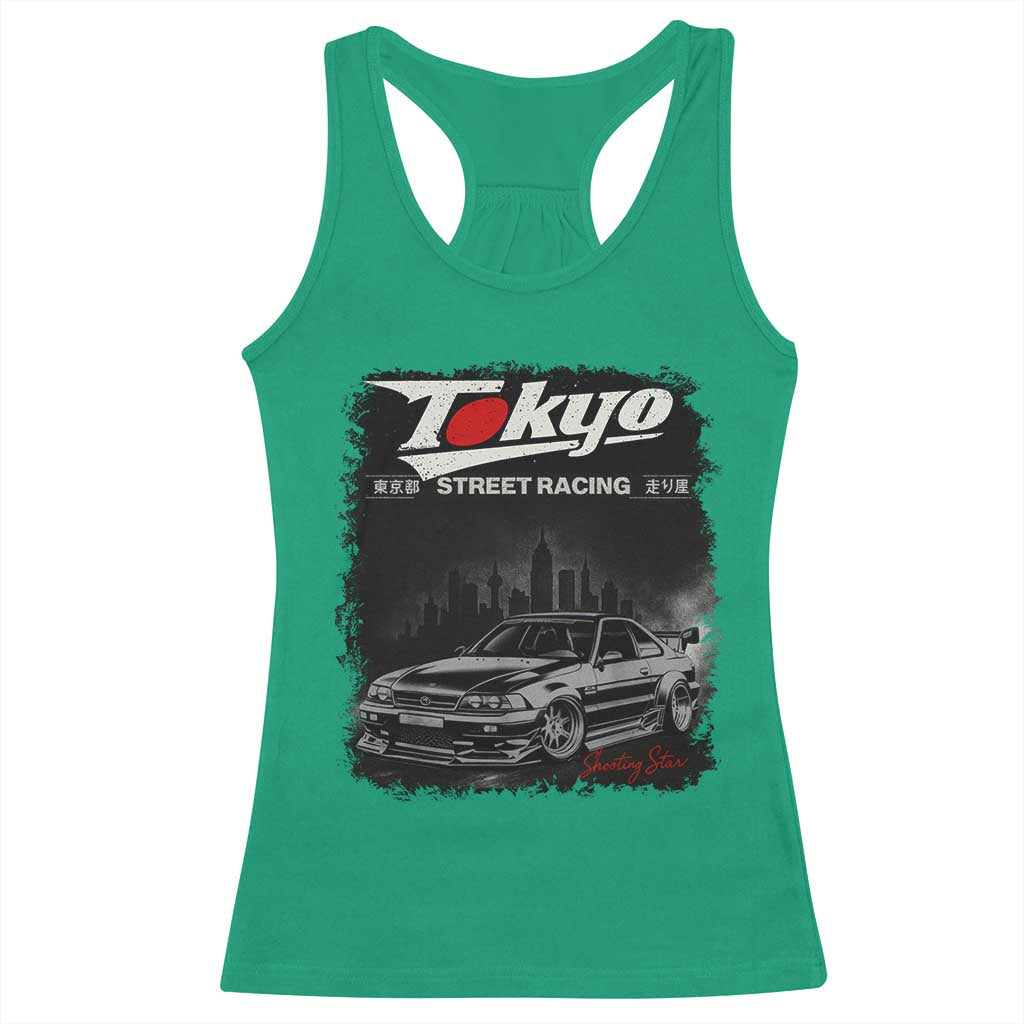 Retro JDM Drift Car Racerback Tank Top Japanese Tokyo Japan Drifting Race Car TS10 Irish Green Print Your Wear