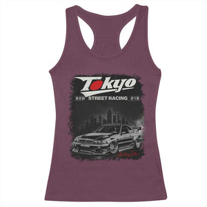 Retro JDM Drift Car Racerback Tank Top Japanese Tokyo Japan Drifting Race Car TS10 Maroon Print Your Wear