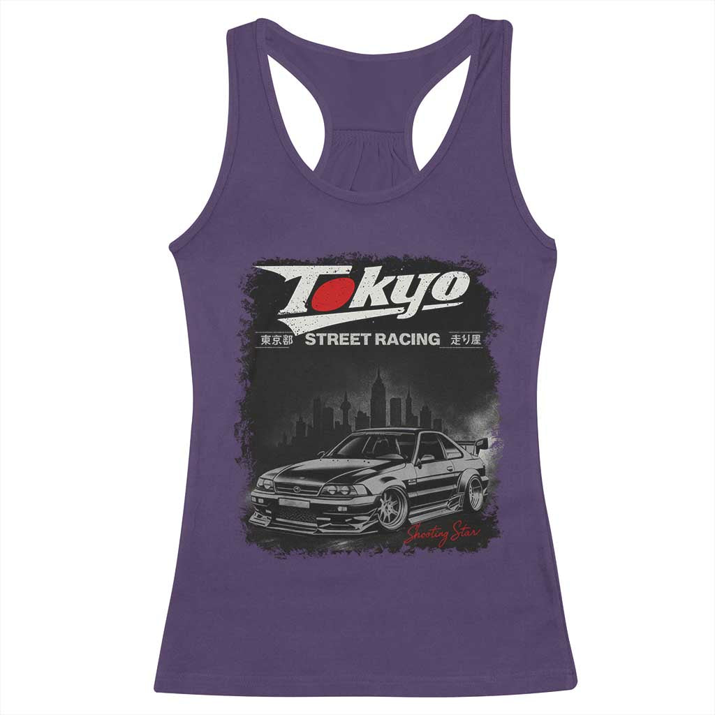 Retro JDM Drift Car Racerback Tank Top Japanese Tokyo Japan Drifting Race Car TS10 Purple Print Your Wear