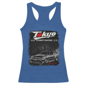Retro JDM Drift Car Racerback Tank Top Japanese Tokyo Japan Drifting Race Car TS10 Royal Blue Print Your Wear