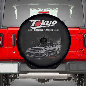 Retro JDM Drift Car Spare Tire Cover Japanese Tokyo Japan Drifting Race Car TS10 Black Print Your Wear